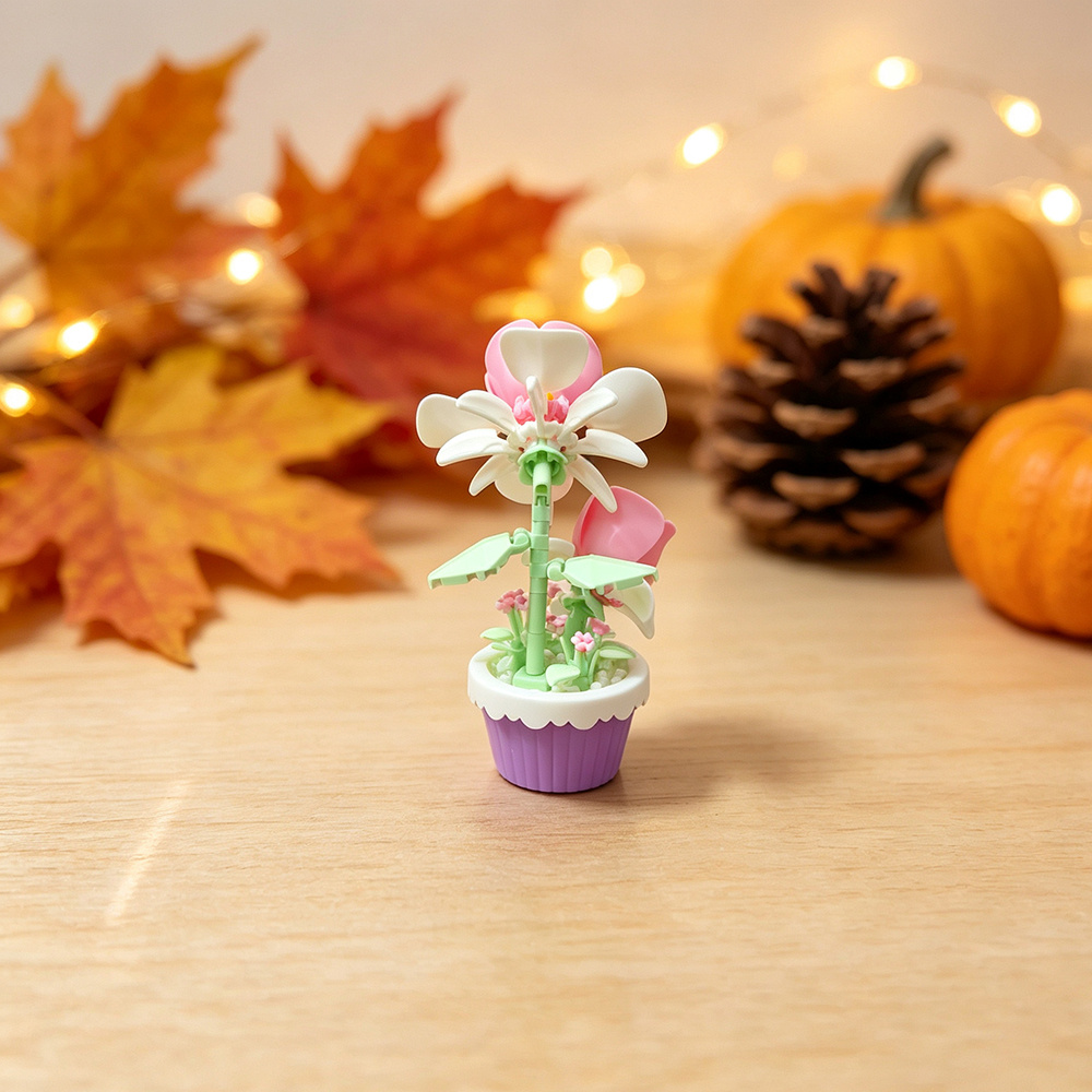 Camellia Plant Potted Building Block Flower Series